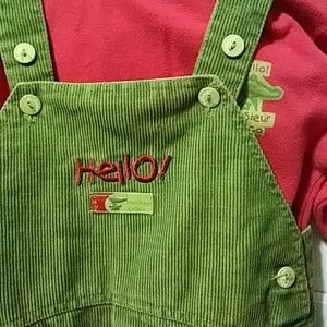 2 piece Alphabet boys overall set